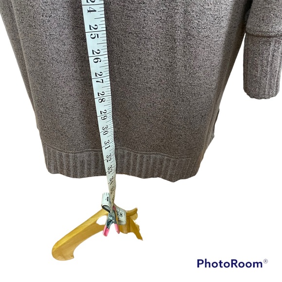 Belle by Kim Gravel Size M Brushed Knit Open Front Cardigan Duster Brown Gray - Picture 3 of 9